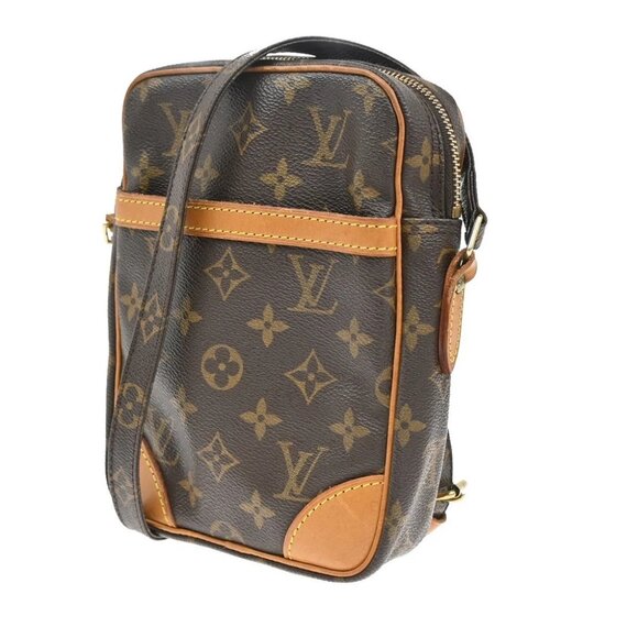 LOUIS VUITTON Danube Shoulder Bag Monogram Leather Brown France - Picture 1 of 14
